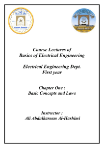 Course Lectures of Basics of Electrical Engineering Electrical