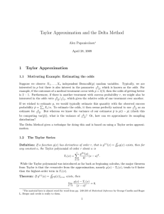 Taylor Approximation and the Delta Method