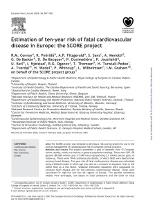 Estimation of ten-year risk of fatal cardiovascular disease in Europe