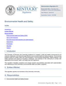 AR 6:3 Environmental Health and Safety