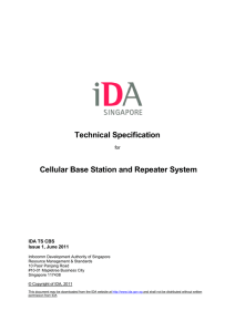 Technical Specification Cellular Base Station and Repeater System