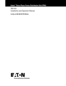 (PDU) (300 kVA) Installation and Operation Manual