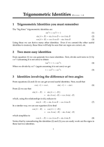 Trigonometric Identities (Revision : 1.4