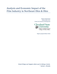 Analysis and Economic Impact of the Film Industry in Northeast Ohio