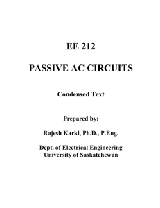 ee 212 passive ac circuits - University of Saskatchewan