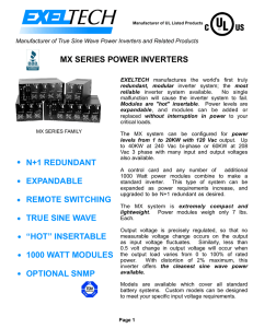 MX SERIES POWER INVERTERS N+1 REDUNDANT