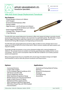 Strain Gauge Displacement Transducer | High Accuracy | AML/SGD