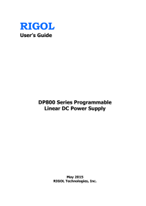 User`s Guide DP800 Series Programmable Linear DC Power Supply