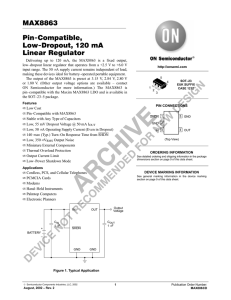 MAX8863 Pin-Compatible, Low-Dropout, 120 mA Linear Regulator