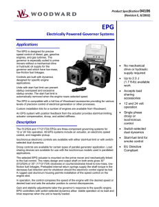 Electrically Powered Governor Systems Applications Description