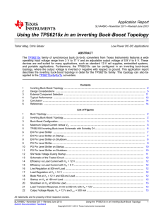 Using the TPS6215x in an Inverting Buck