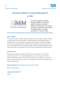 IMIM incoming information - TUM School of Management