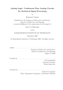 Continuous-Time Analog Circuits for Statistical Signal Processing