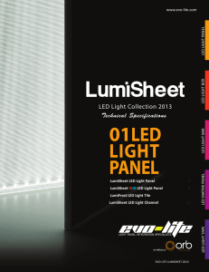 LumiSheet LED Light Panel Specifications - Evo-Lite