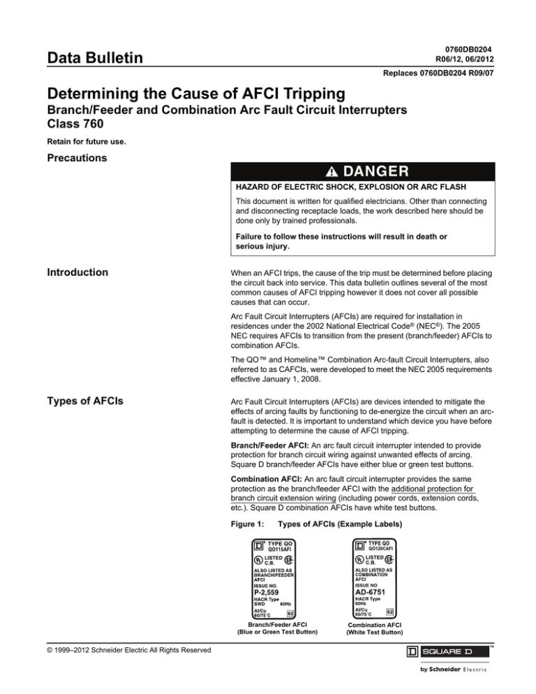 Determining the Cause of AFCI Tripping
