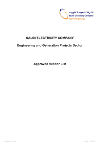 SAUDI ELECTRICITY COMPANY Engineering And Generation