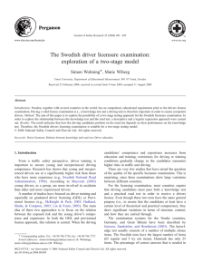 The Swedish driver licensure examination: exploration of a two