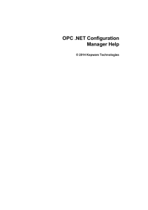 OPC .NET Configuration Manager Help