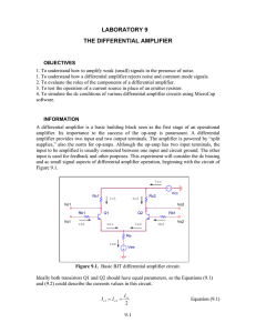LABORATORY 9 THE DIFFERENTIAL AMPLIFIER