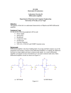 EE 420L Electronics II Laboratory Laboratory Exercise #6 Differential