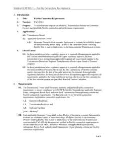 Standard FAC-001-1 — Facility Connection Requirements A