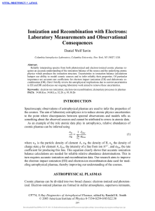 Ionization and Recombination with Electrons: Laboratory
