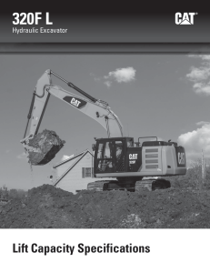 Lift Capacity Specifications for 320F L Hydraulic Excavator