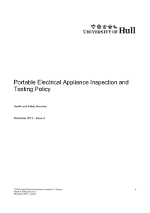 Portable Electrical Appliance Inspection and Testing Policy