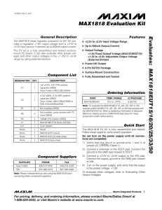Evaluates: MAX1818EUT15/18/20/25/33/50 MAX1818 Evaluation Kit