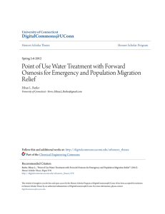 Point of Use Water Treatment with Forward Osmosis for Emergency