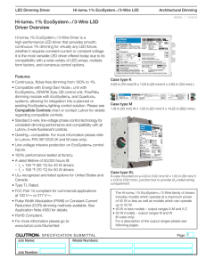 Hi-lume 1% EcoSystem / 3-Wire L3D Driver Spec Submittal