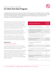 UL Client Test Data Program