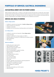 Portfolio of services: Electrical Engineering