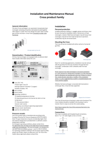 Installation and Maintenance Manual Cross product family