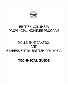 BC PNP Skills Immigration and Express Entry BC Technical Guide