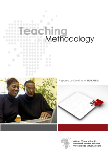 Teaching Methodology - OER@AVU
