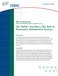 The TOEIC® Test Plays a Key Role in Panasonic`s Globalization