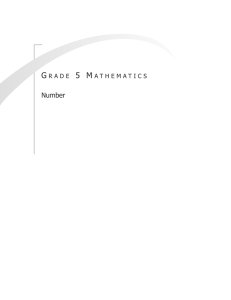 Grade 5 Math Number Section - Manitoba Education and Training