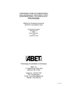 2010 - 2011 Criteria for Accrediting Engineering Technology