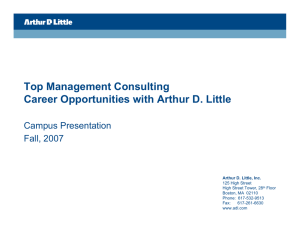 Top Management Consulting Career Opportunities with Arthur D. Little