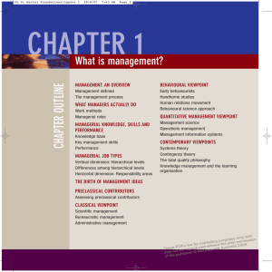 What is management? CHAPTER OUTLINE