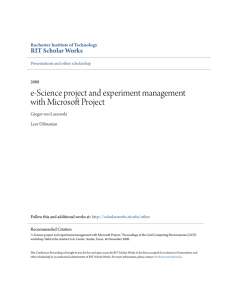e-Science project and experiment management with Microsoft Project