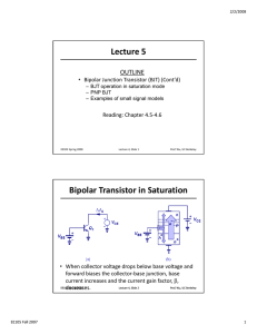 Lecture 5 Bipolar Transistor in Saturation