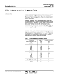 Wire Conductor Ampacity to Temperature Rating