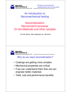 An Introduction to Nanomechanical testing Nanoindentation