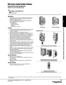 EDS Factory Sealed Tumbler Switches Catalog Pages January 2016