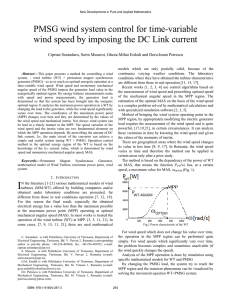 PMSG wind system control for time-variable wind speed by imposing