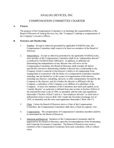 ANALOG DEVICES, INC. COMPENSATION COMMITTEE CHARTER