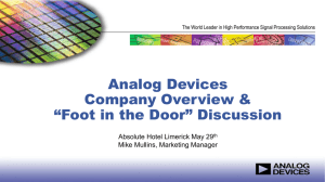 ICBE Skillnet Analog Devices Mike Mullins Presentation May 2014