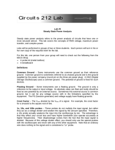 Lab #5 Steady State Power Analysis Steady state power analysis